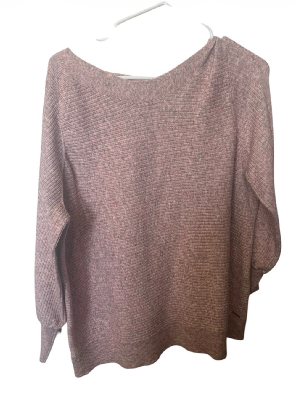 Tahari Textured Scoop Neck Sweater in Dusty Rose